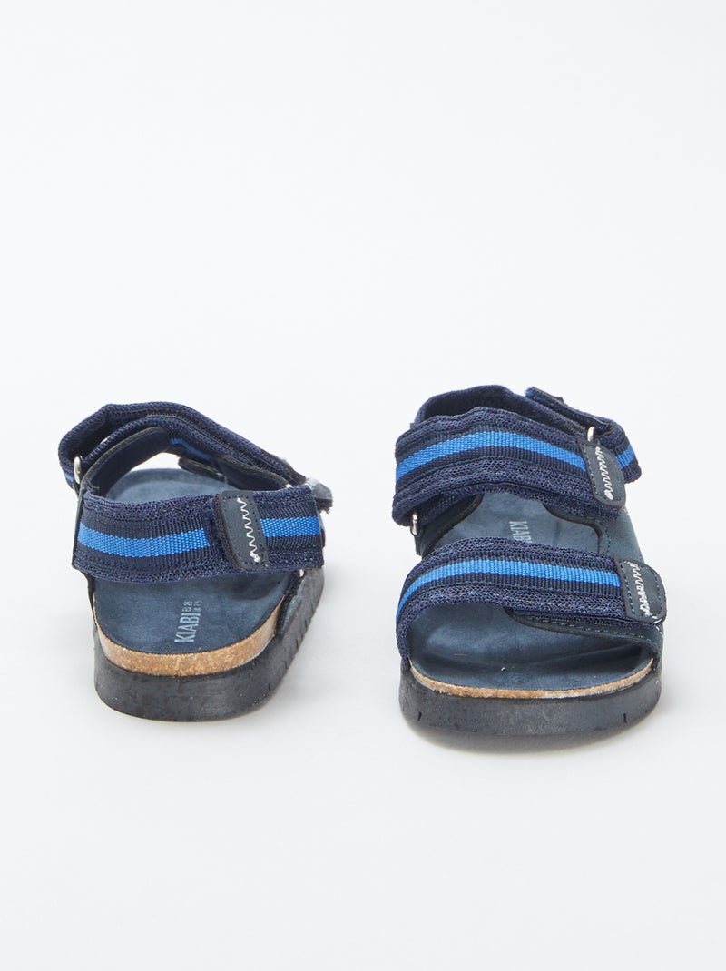 Sandálias com tiras de velcro AZUL - Kiabi