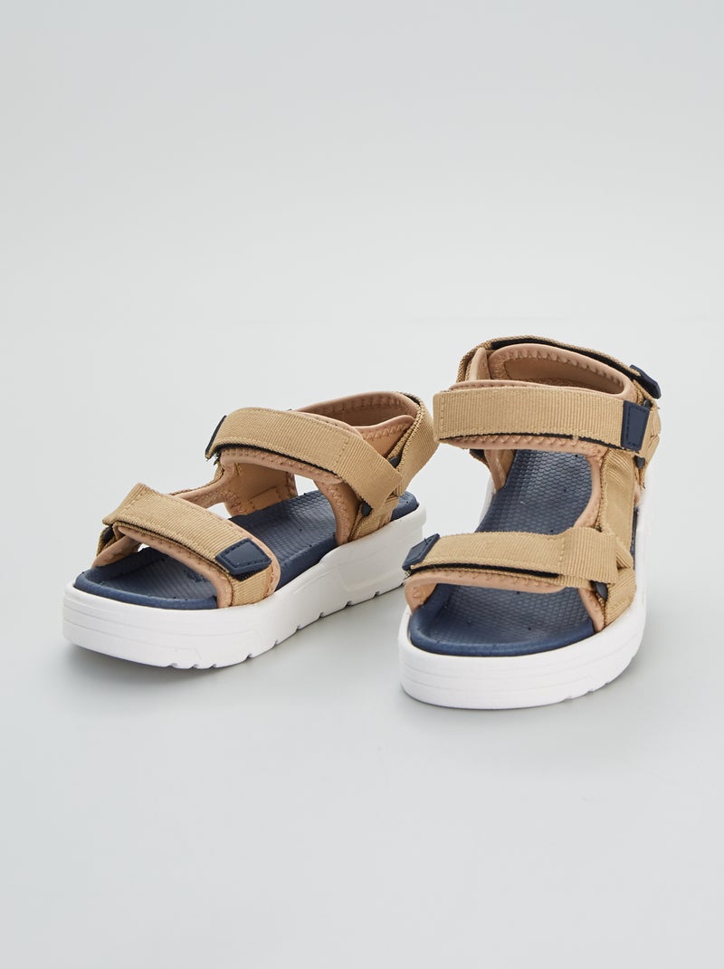Sandálias com tiras de velcro Camel - Kiabi