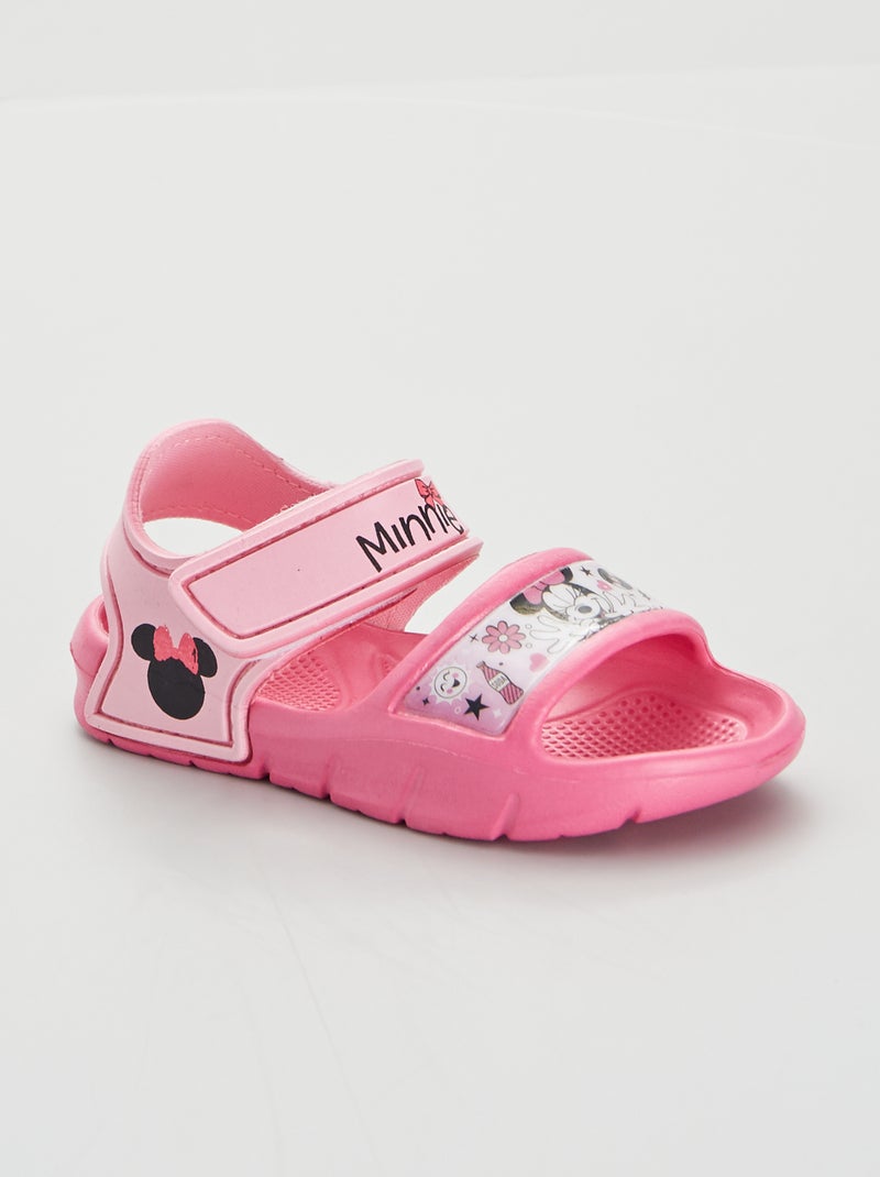 Sandálias com tiras de velcro 'Minnie' Rosa - Kiabi