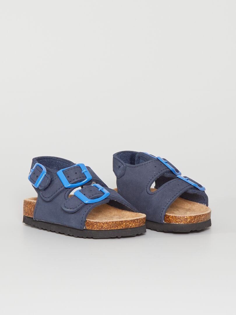Sandálias com tiras duplas Azul - Kiabi