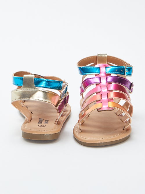 Sandálias com tiras multicores - Kiabi