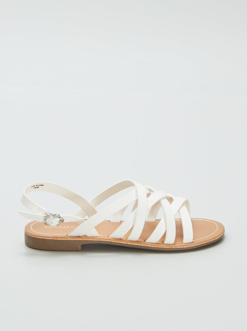 Sandálias com várias tiras BRANCO - Kiabi