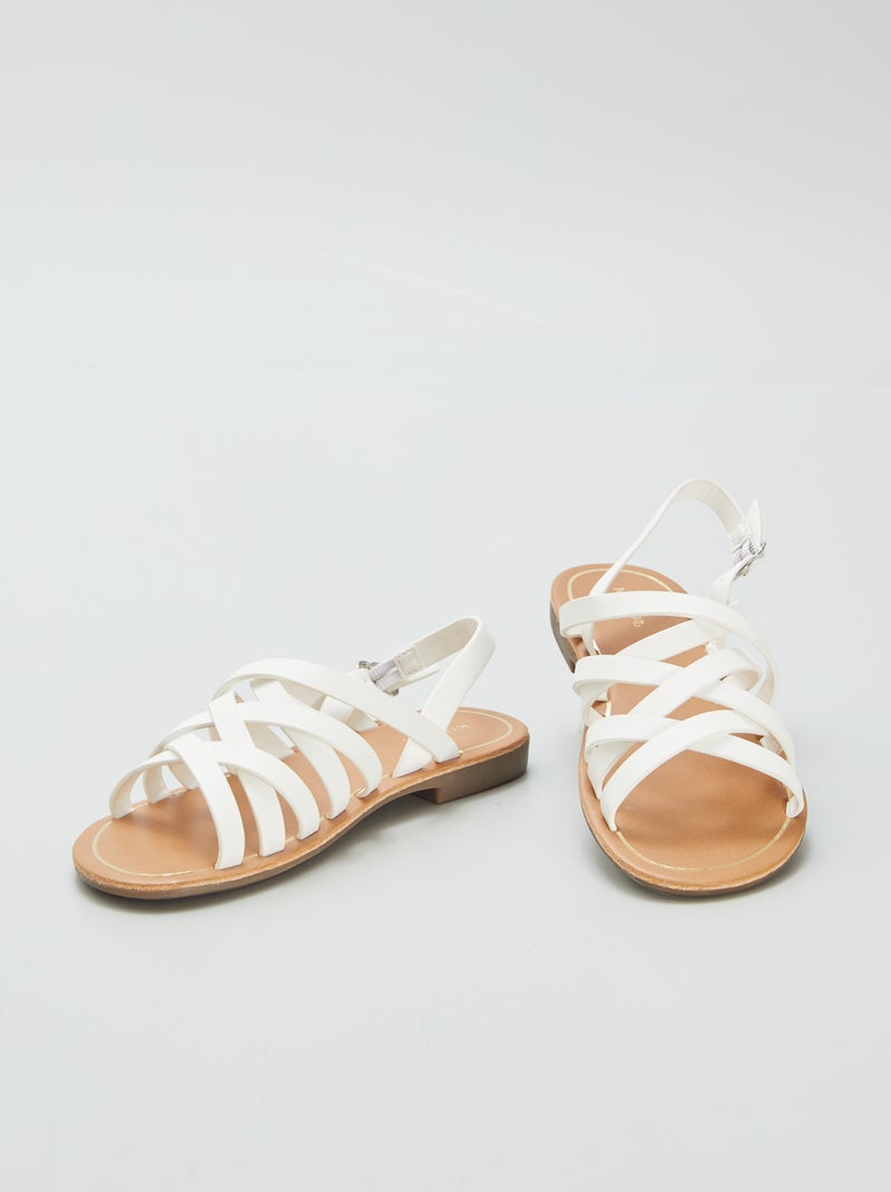 Sandálias com várias tiras BRANCO - Kiabi