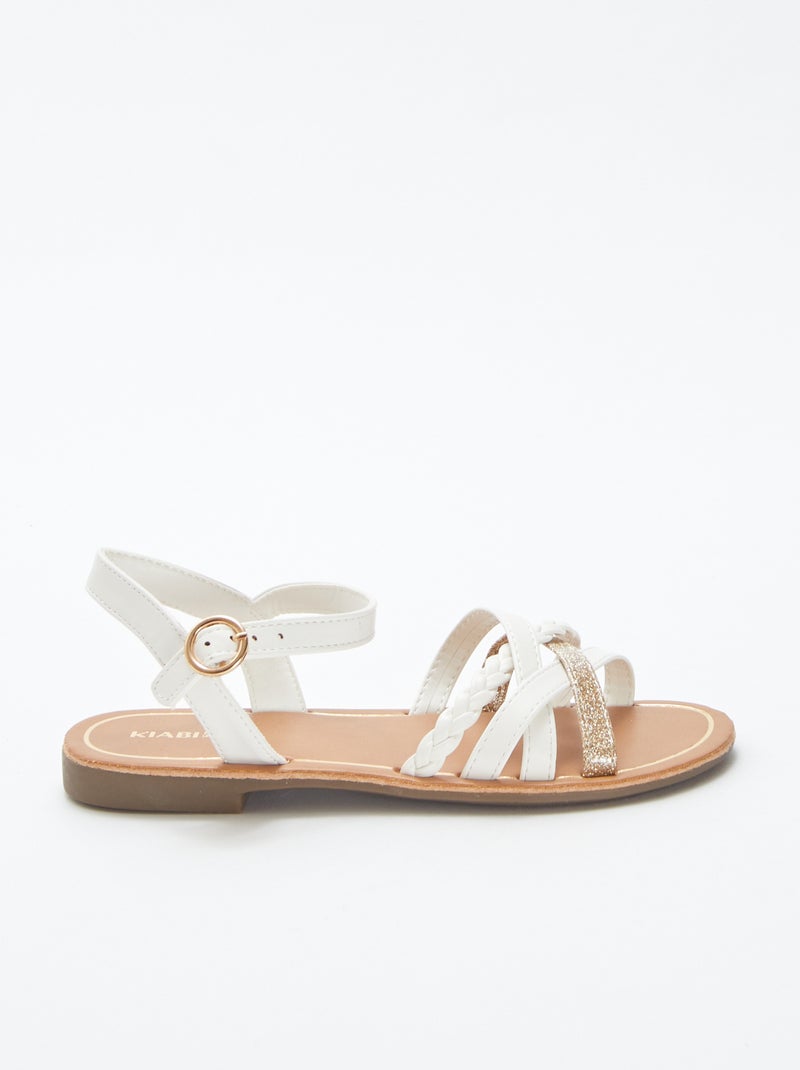 Sandálias com várias tiras BRANCO - Kiabi