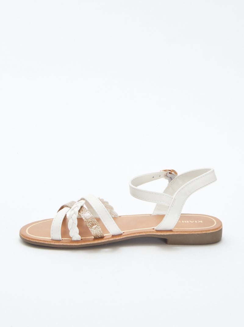 Sandálias com várias tiras BRANCO - Kiabi