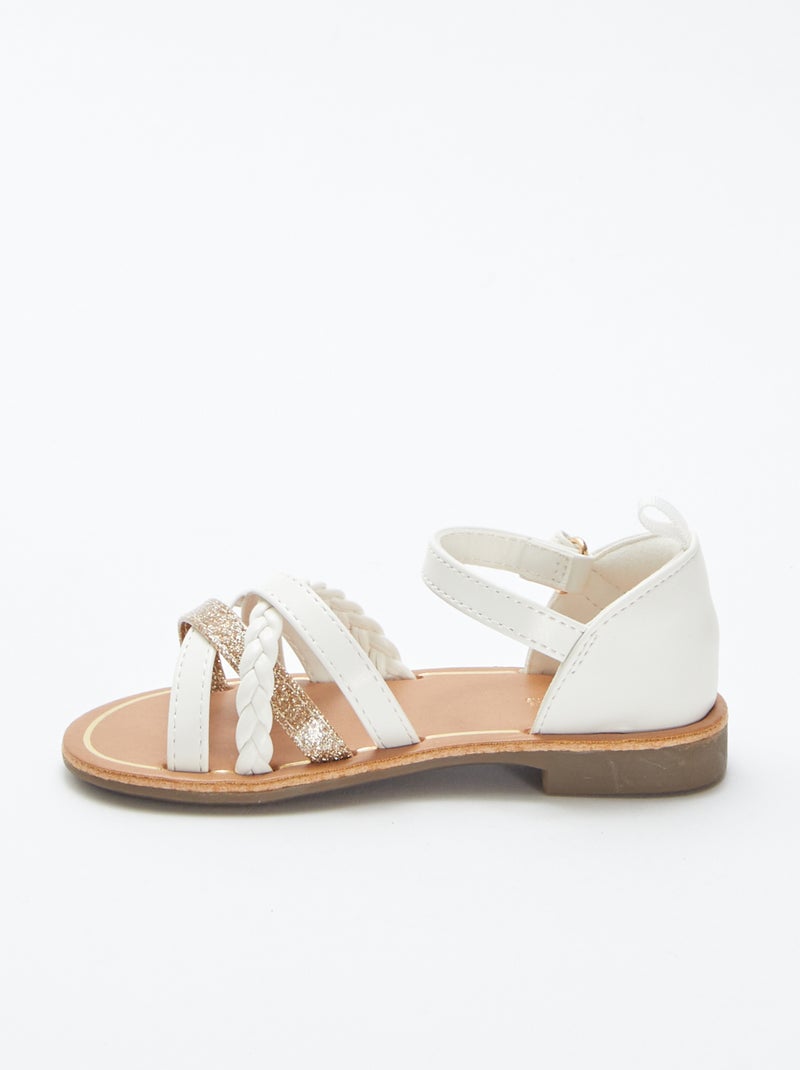 Sandálias com várias tiras BRANCO - Kiabi