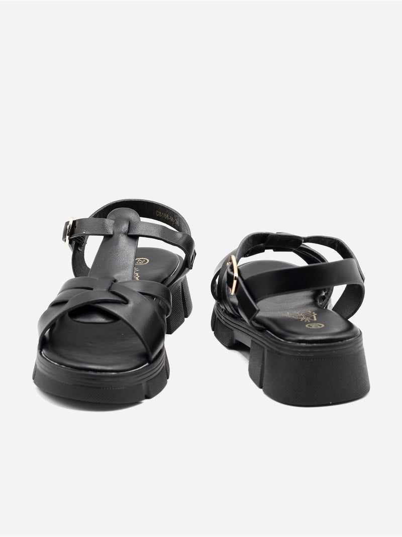 Sandálias com várias tiras Preto - Kiabi