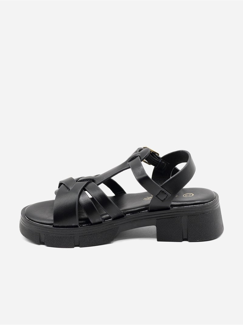Sandálias com várias tiras Preto - Kiabi