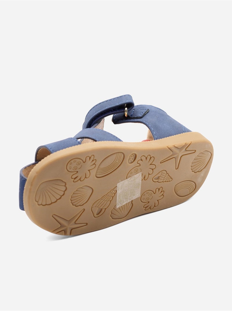 Sandálias com velcro Azul escuro - Kiabi