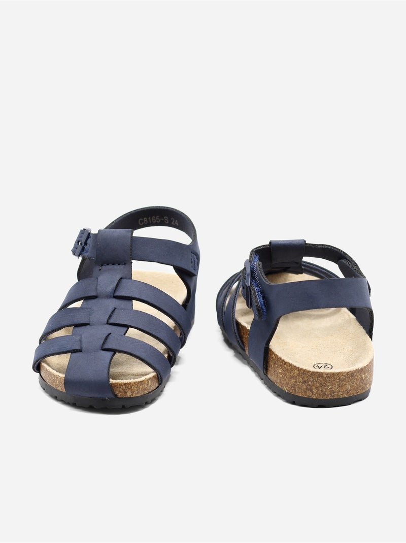 Sandálias com velcro Azul escuro - Kiabi