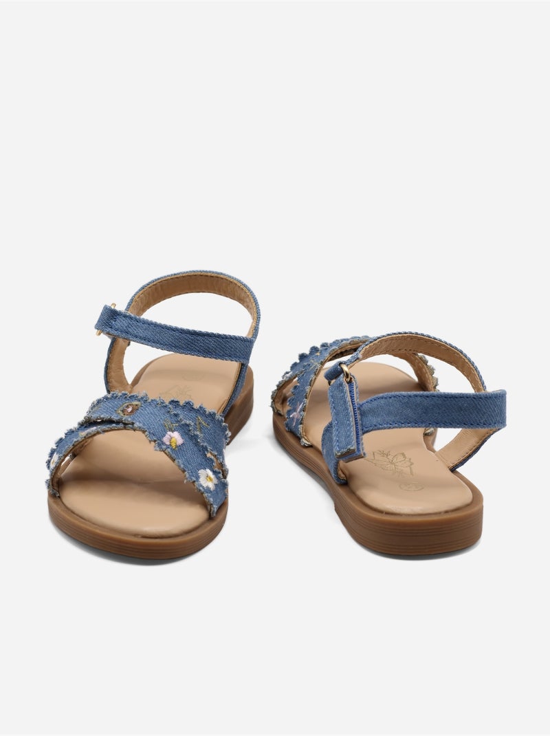 Sandálias com velcro Azul - Kiabi
