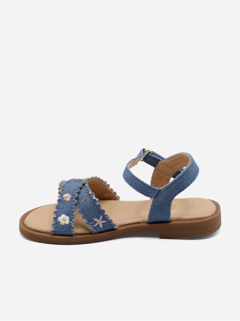 Sandálias com velcro Azul - Kiabi