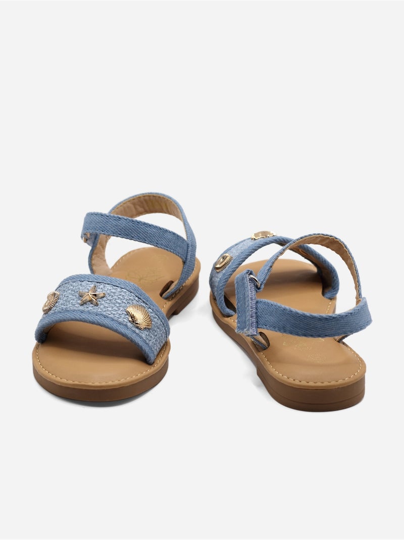 Sandálias com velcro Azul - Kiabi