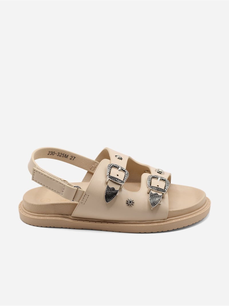 Sandálias com velcro Bege - Kiabi