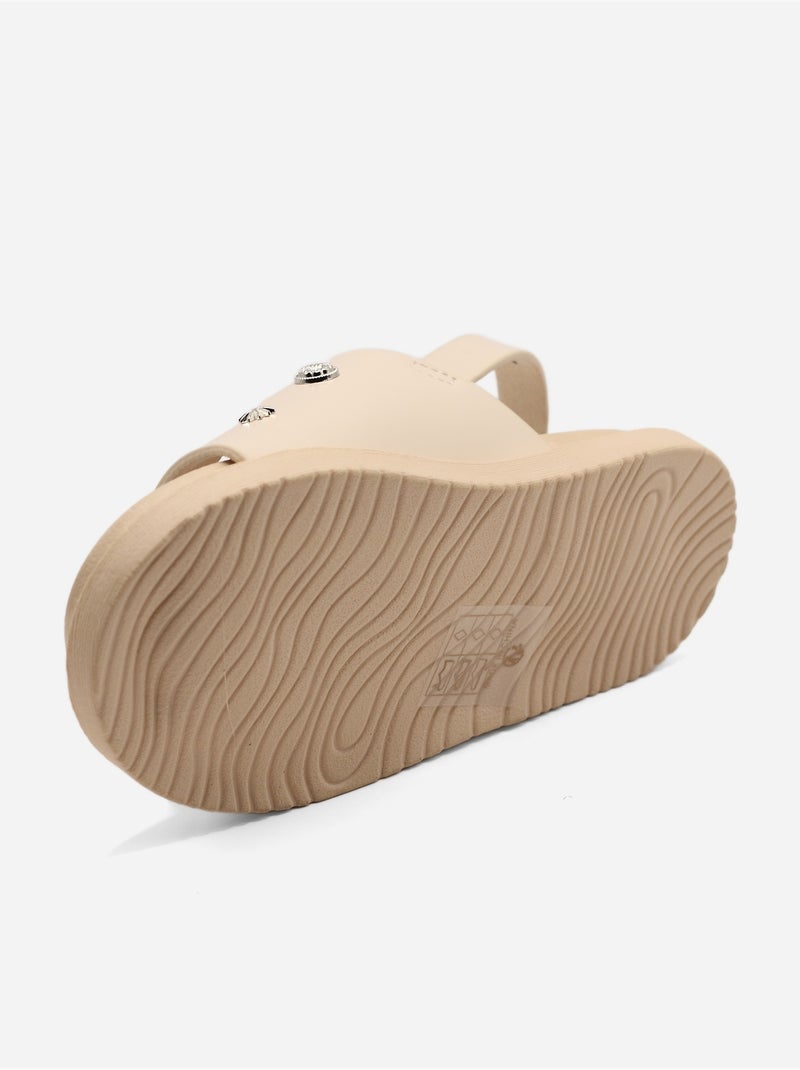 Sandálias com velcro Bege - Kiabi