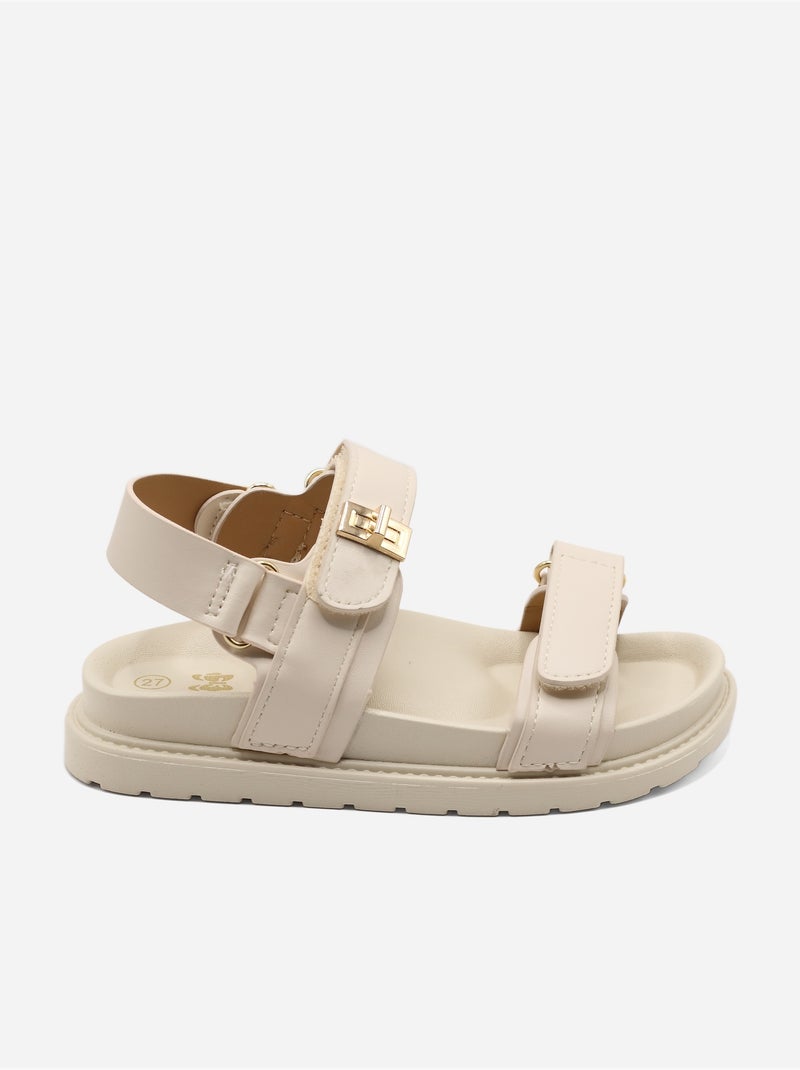 Sandálias com velcro Bege - Kiabi