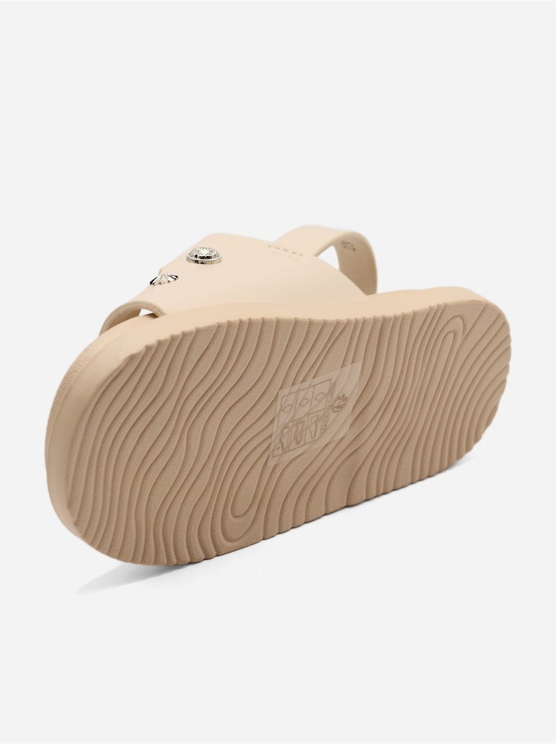 Sandálias com velcro Bege - Kiabi