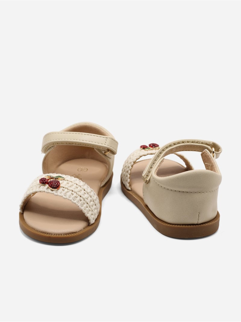 Sandálias com velcro Bege - Kiabi