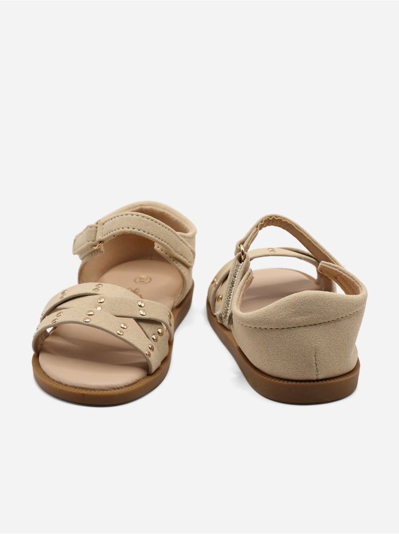 Sandálias com velcro Bege - Kiabi