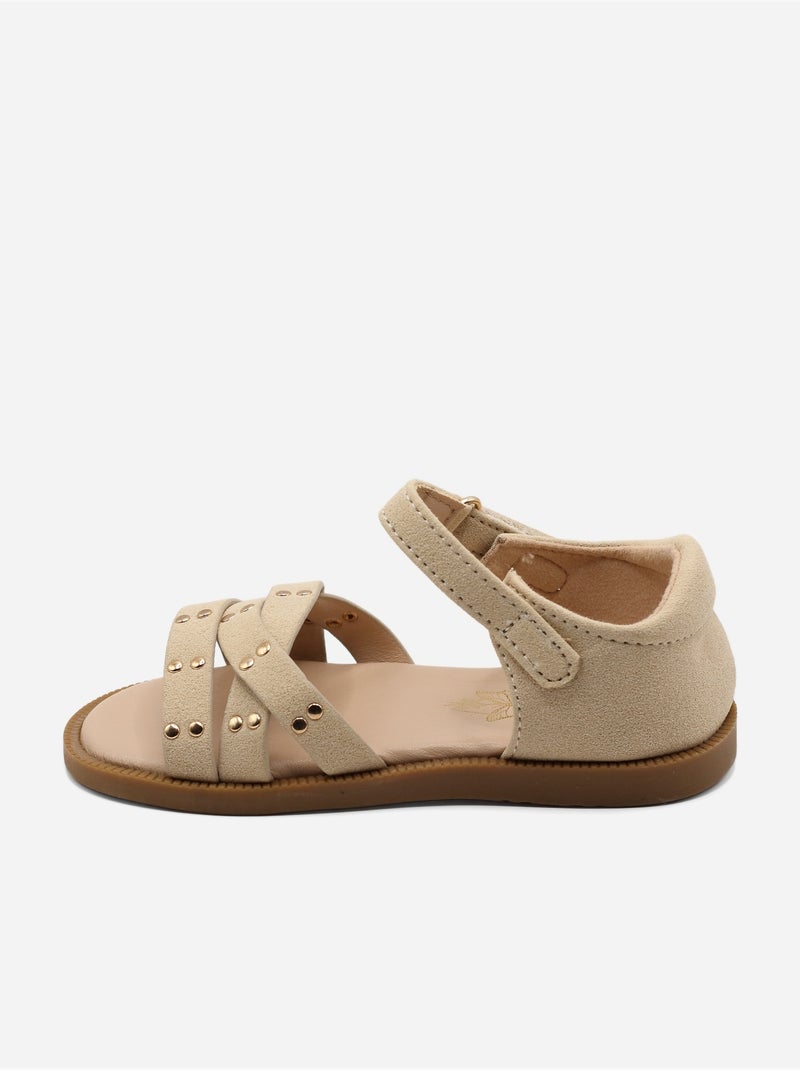 Sandálias com velcro Bege - Kiabi