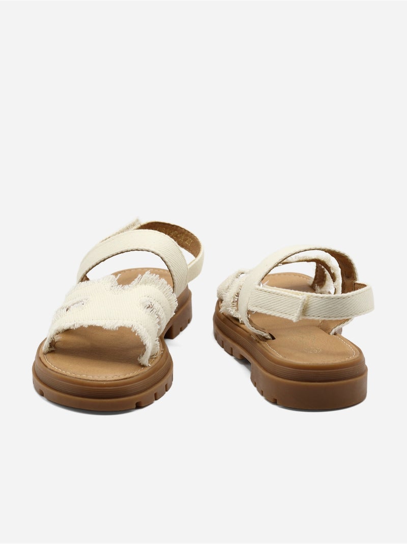 Sandálias com velcro Bege - Kiabi