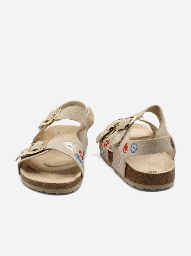 Sandálias com velcro Bege - Kiabi