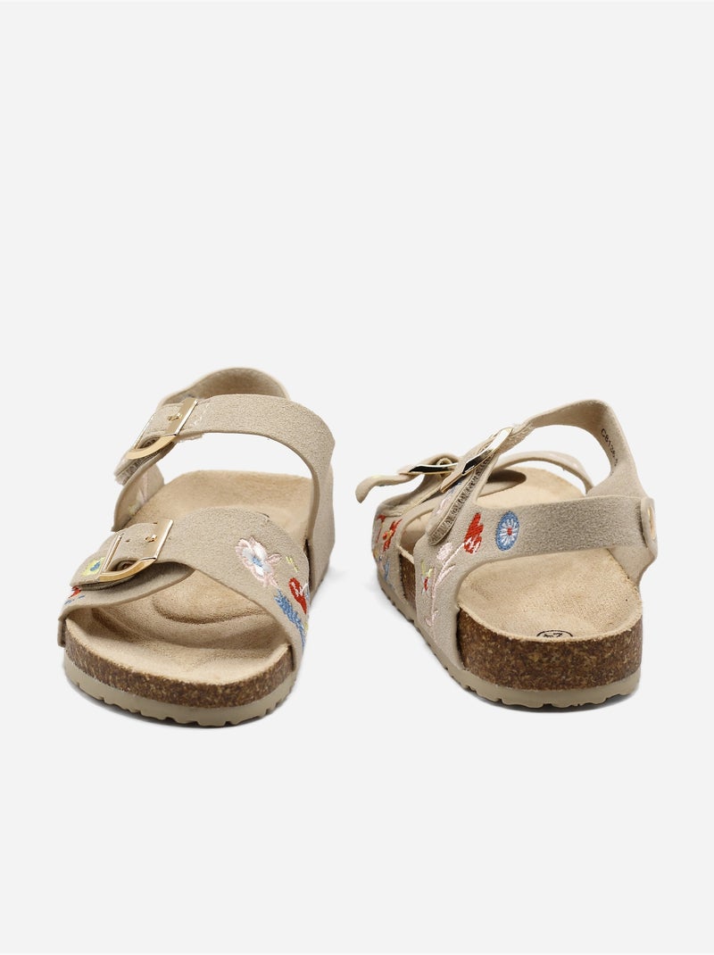 Sandálias com velcro Bege - Kiabi