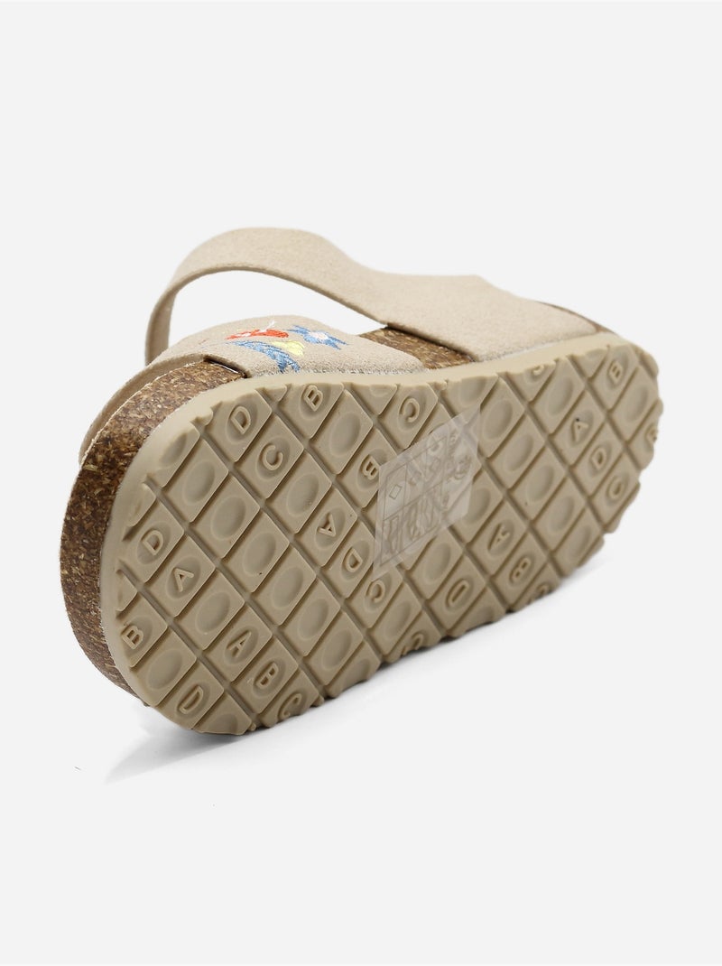 Sandálias com velcro Bege - Kiabi