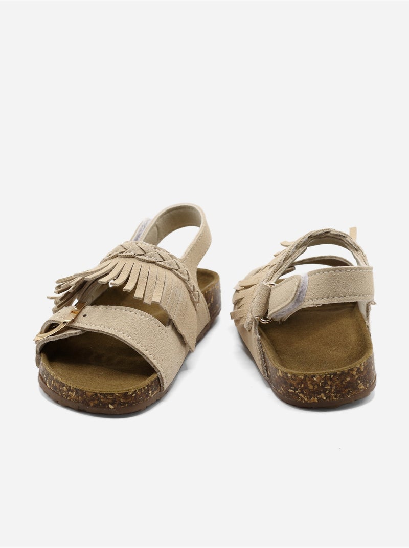Sandálias com velcro Bege - Kiabi