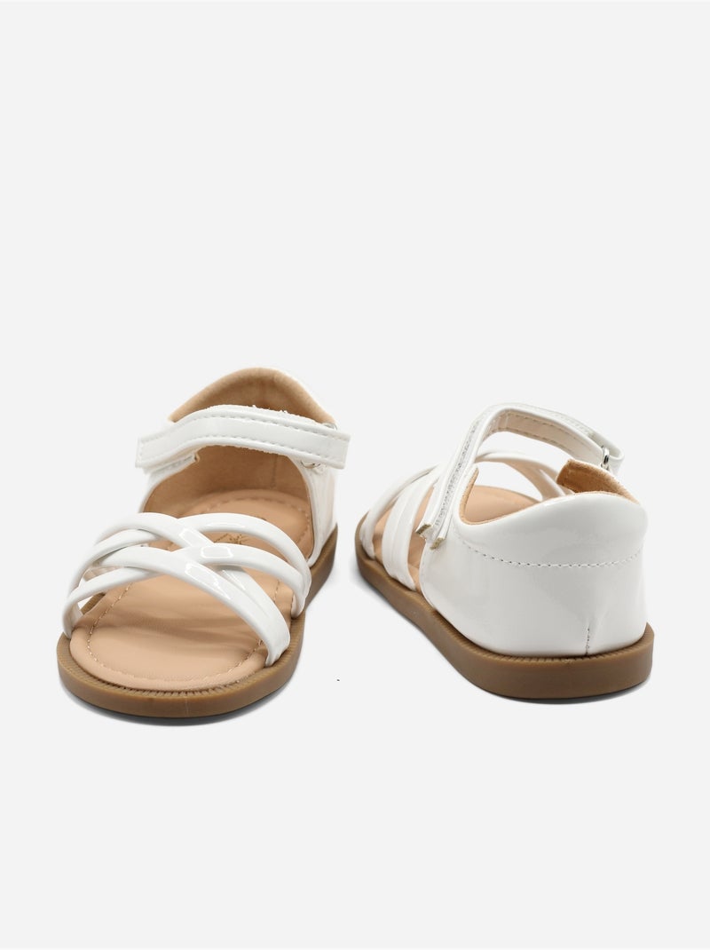 Sandálias com velcro Branco - Kiabi