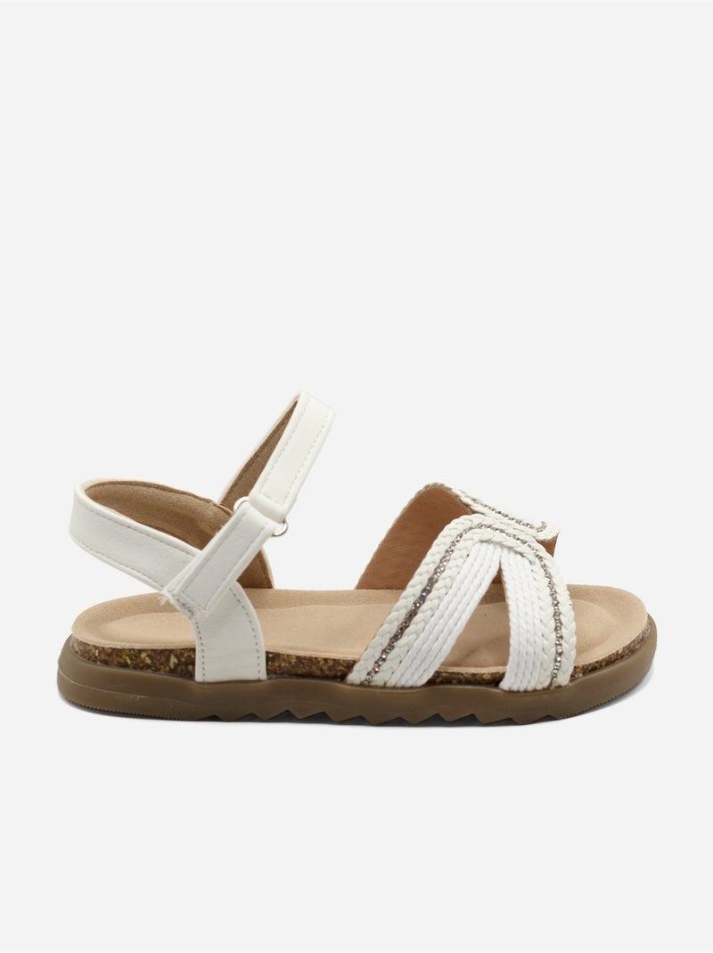Sandálias com velcro Branco - Kiabi