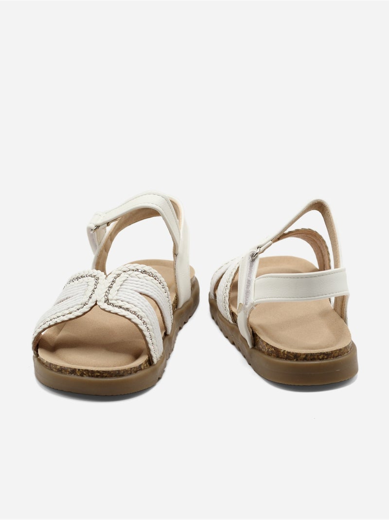 Sandálias com velcro Branco - Kiabi