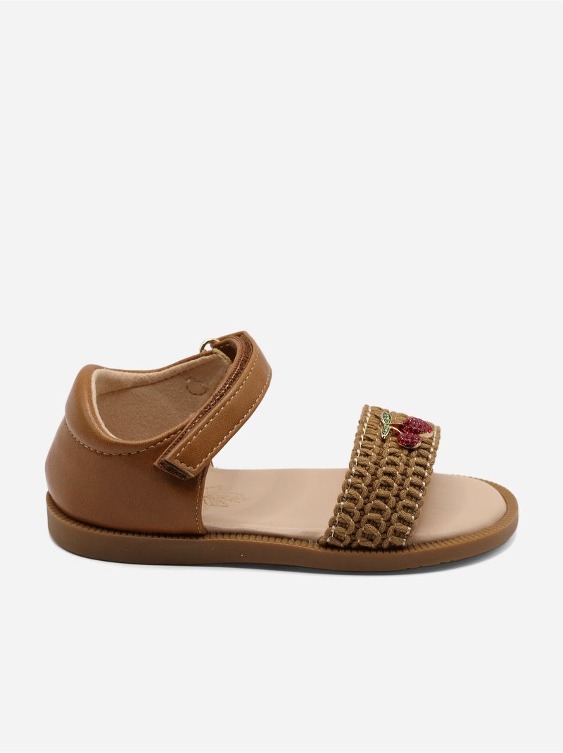 Sandálias com velcro Camelo - Kiabi