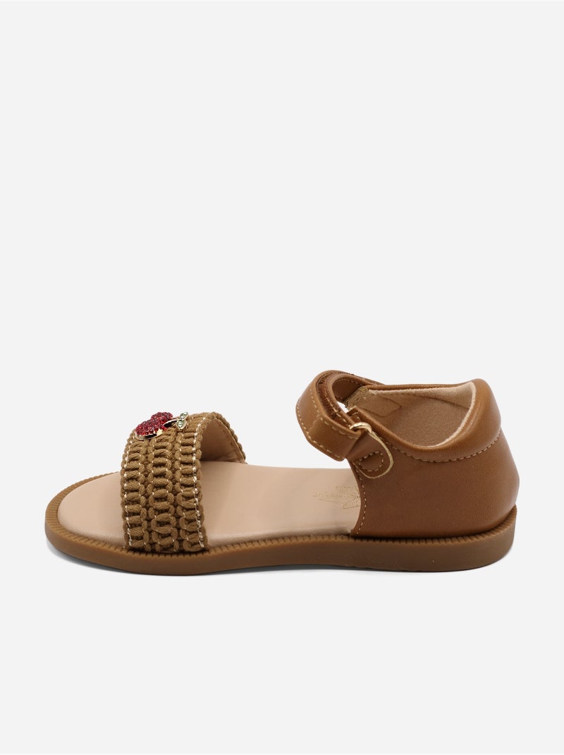 Sandálias com velcro Camelo - Kiabi