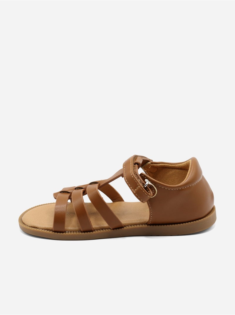 Sandálias com velcro Camelo - Kiabi