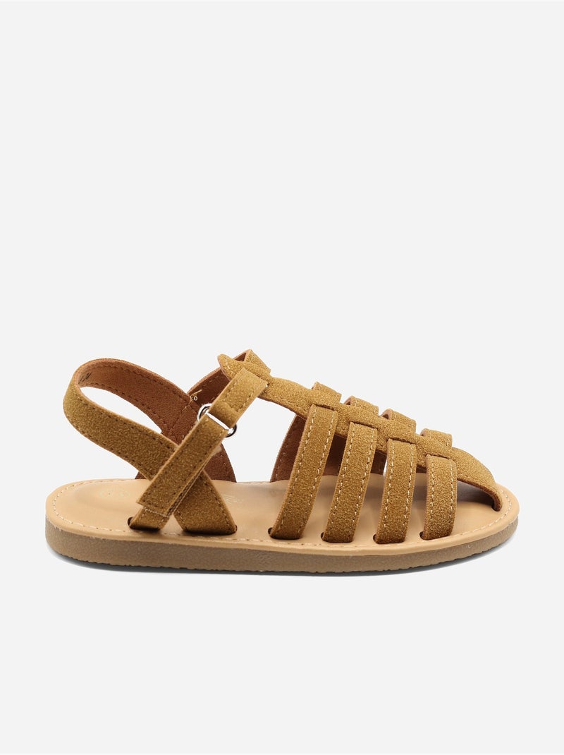 Sandálias com velcro Camelo - Kiabi