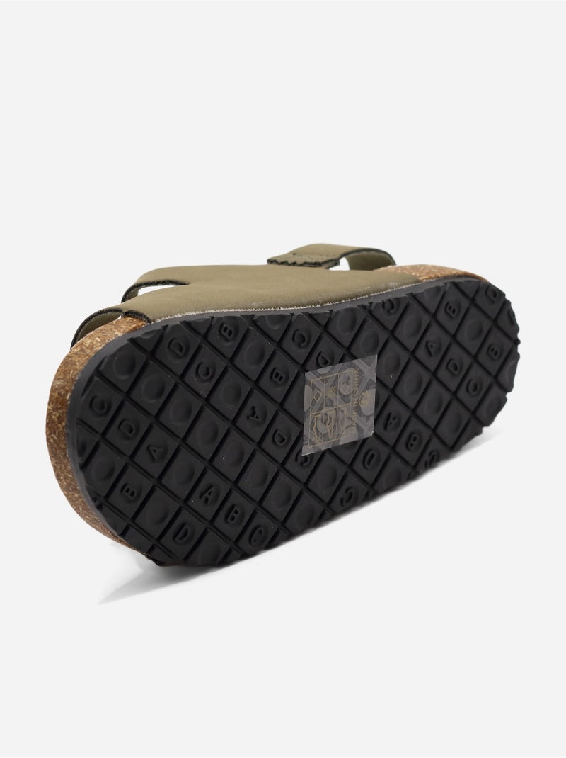Sandálias com velcro Cáqui - Kiabi
