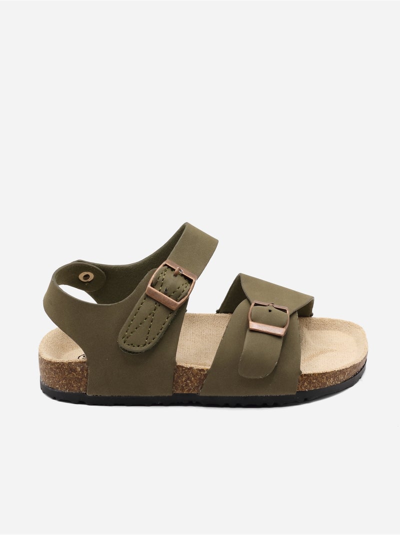 Sandálias com velcro Cáqui - Kiabi
