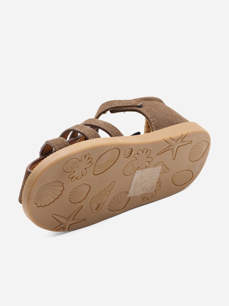 Sandálias com velcro Castanho - Kiabi