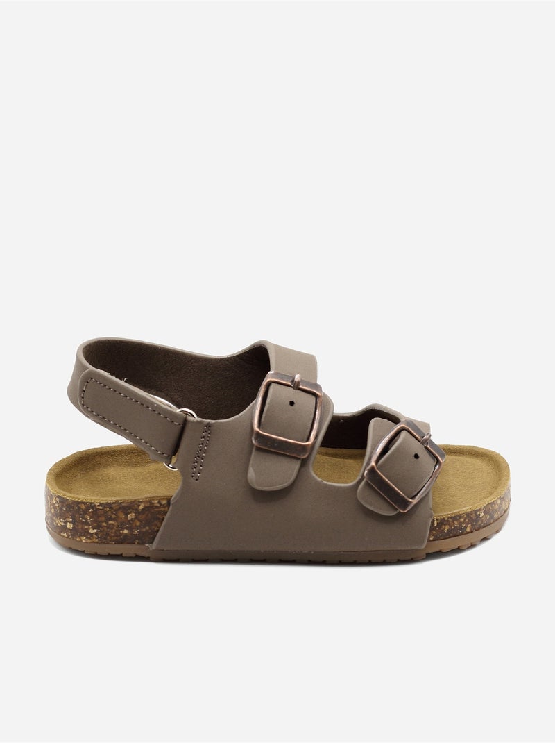 Sandálias com velcro Castanho - Kiabi