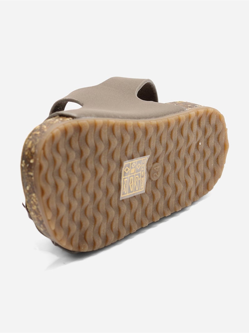 Sandálias com velcro Castanho - Kiabi