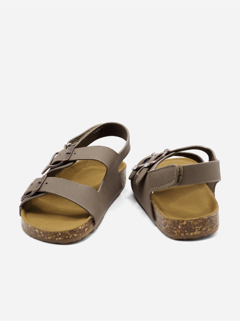 Sandálias com velcro Castanho - Kiabi