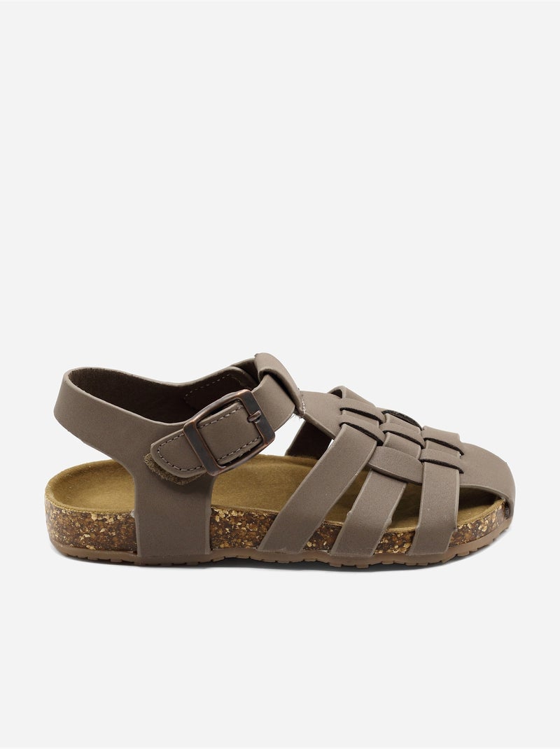 Sandálias com velcro Castanho - Kiabi
