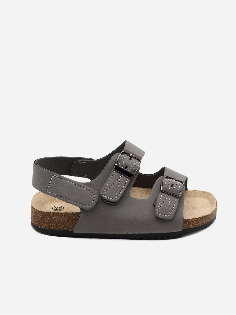 Sandálias com velcro Cinza - Kiabi