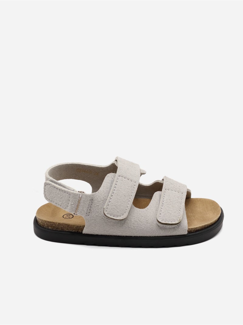 Sandálias com velcro Cinza - Kiabi