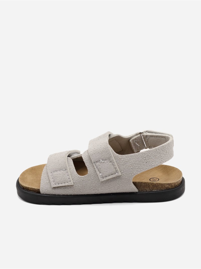 Sandálias com velcro Cinza - Kiabi