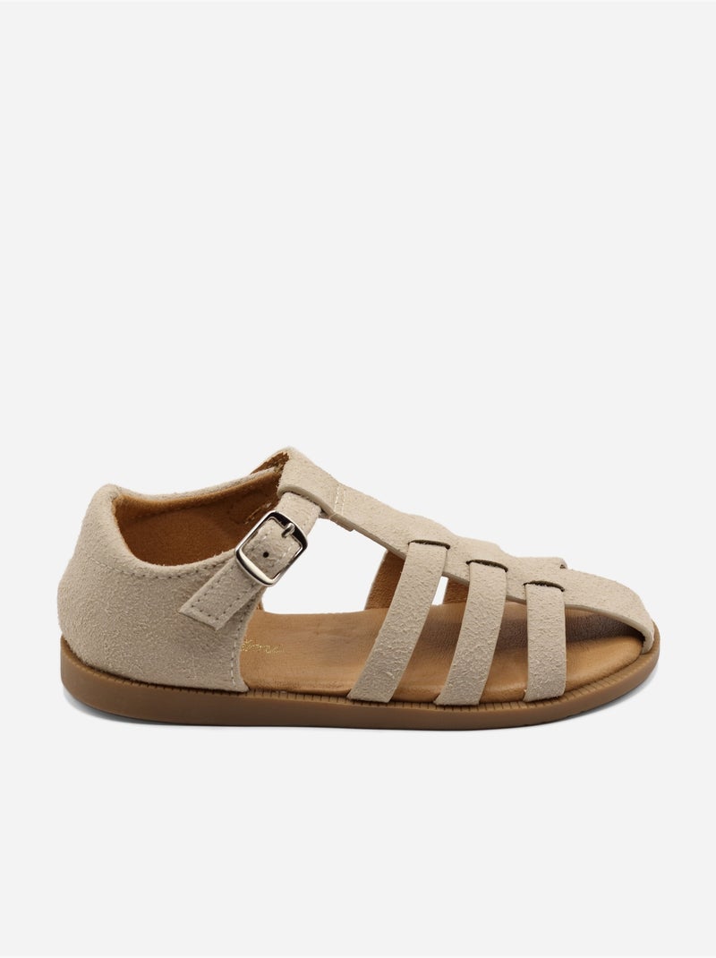 Sandálias com velcro Creme - Kiabi