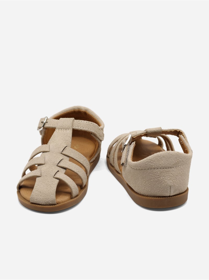 Sandálias com velcro Creme - Kiabi