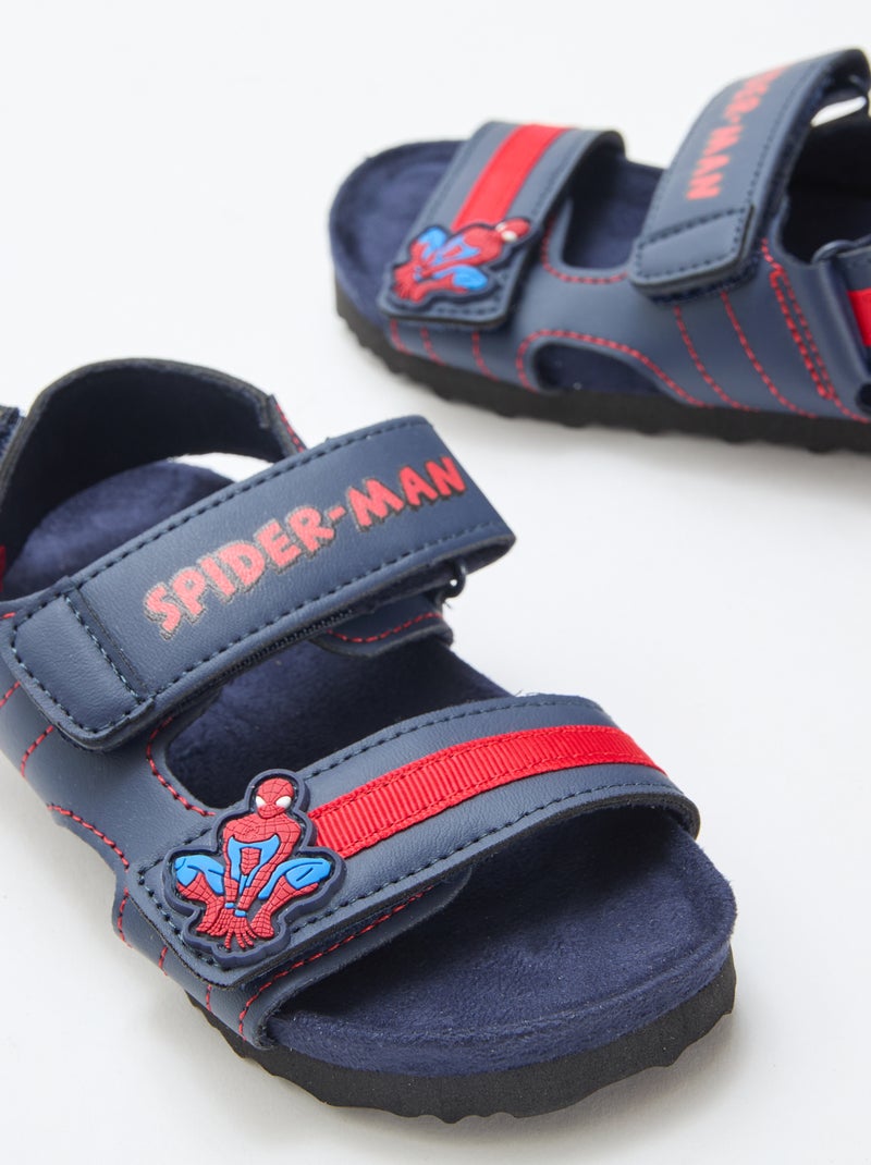 Sandálias com velcro 'Homem-Aranha' Azul - Kiabi