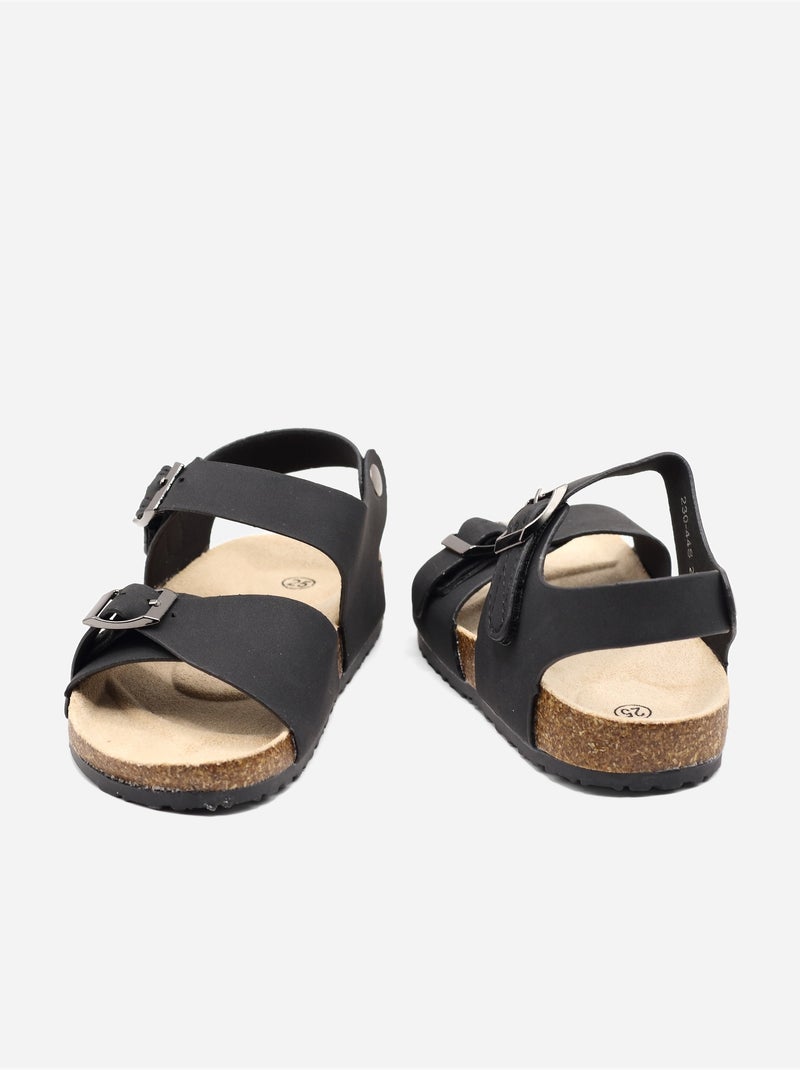 Sandálias com velcro Preto - Kiabi